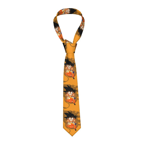 Dragon Ball orange tie - Child Goku on repeated yellow cloud