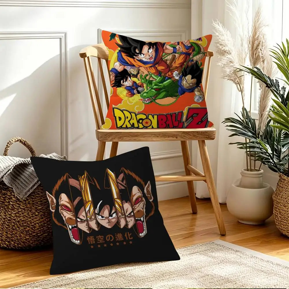 Housses de coussin Dragon Ball - Goku Shenron et symboles de la saga