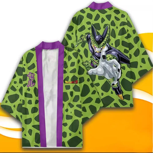 Veste kimono verte Dragon Ball - Cell et motif tacheté