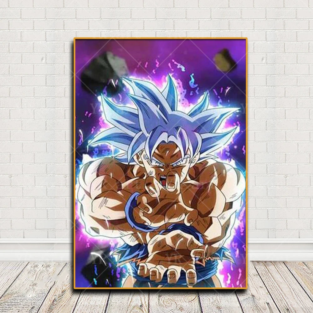 Poster vertical Dragon Ball - Goku Ultra Instinct les mains jointes