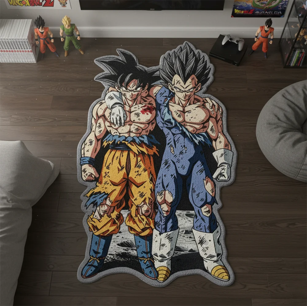 Tappeto intagliato Dragon Ball - Goku e Vegeta feriti