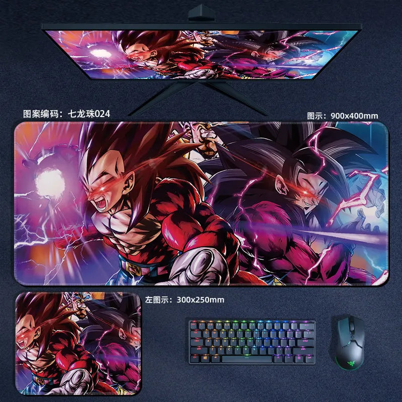 Tapis de souris orange Dragon Ball - personnages alignés et kanji Kame