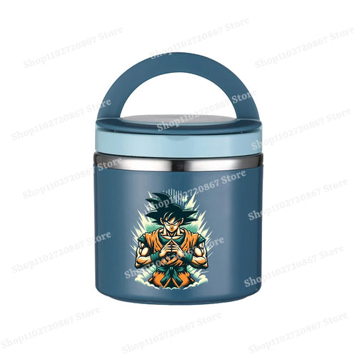 Boîte repas ronde bleue Dragon Ball - Goku assis en méditation
