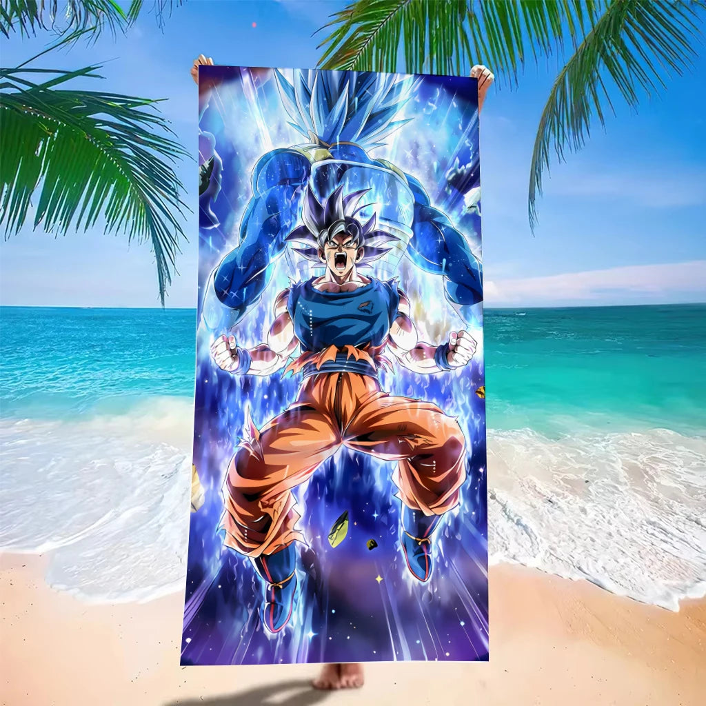 Telo mare blu e viola Dragon Ball - Goku Ultra Instinct in combattimento