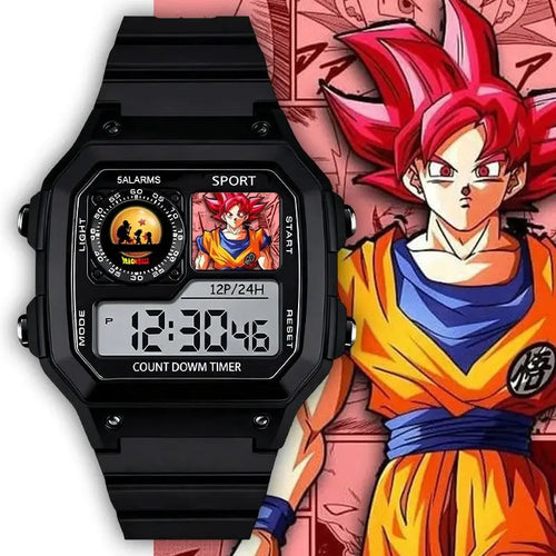 Dragon Ball Black Digital Watch - Goku Super Saiyan God
