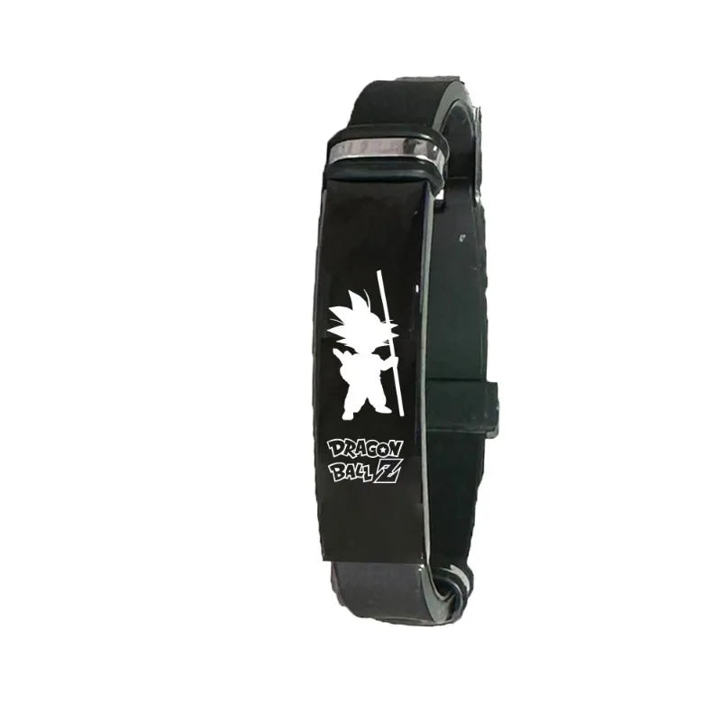 Black bracelet - child Goku silhouette and Dragon Ball Z logo