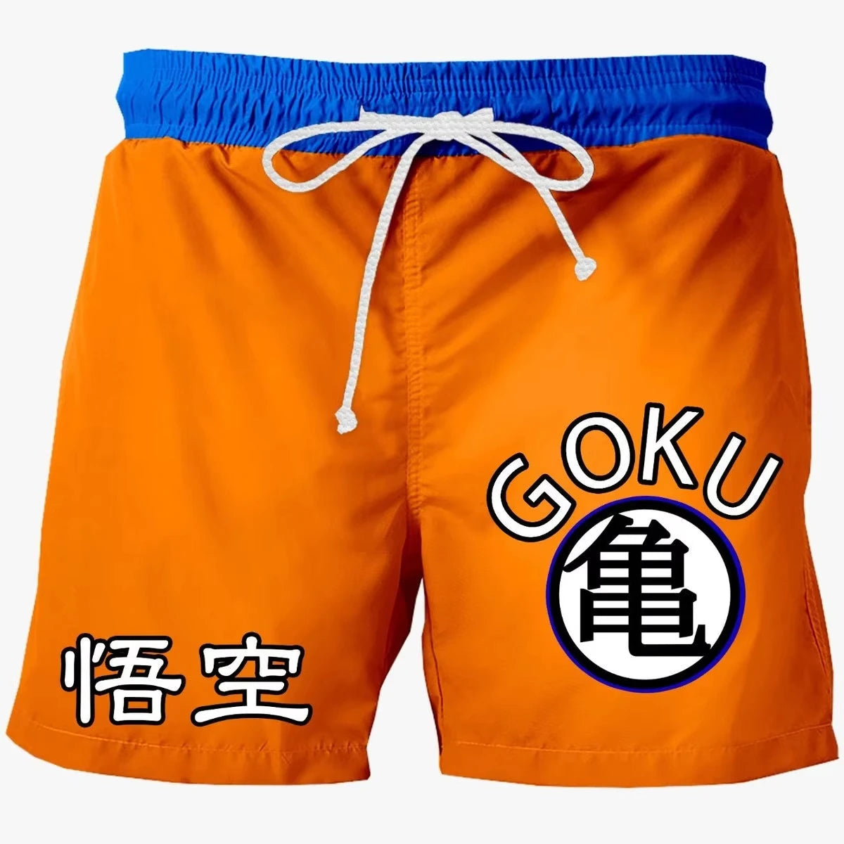 Orange Badeshorts mit blauer Größe Dragon Ball - Goku und Kame Emblem