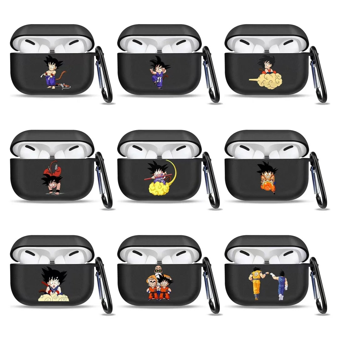 Funda para AirPods Dragon Ball - Goku niño con traje morado levantando la mano