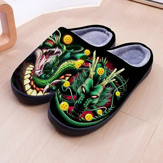 Chaussons noirs Dragon Ball - Shenron et boules de cristal