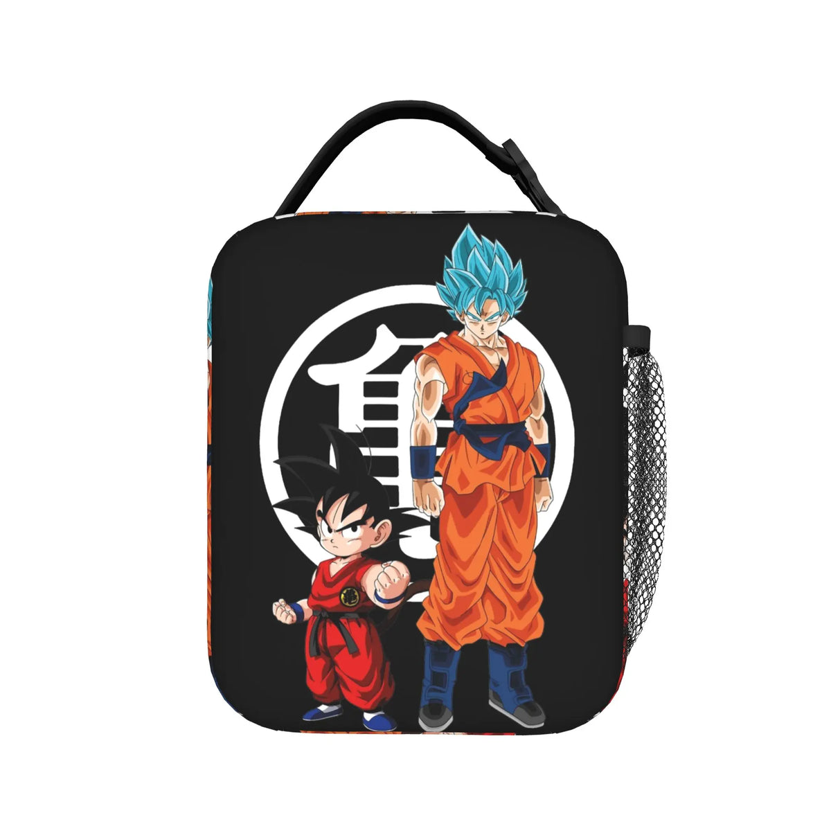 Sac repas noir Dragon Ball - Goku enfant Goku Blue et kanji Kame