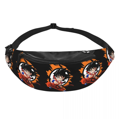 Marsupio nero e arancione Dragon Ball - Goku bambino a medaglioni