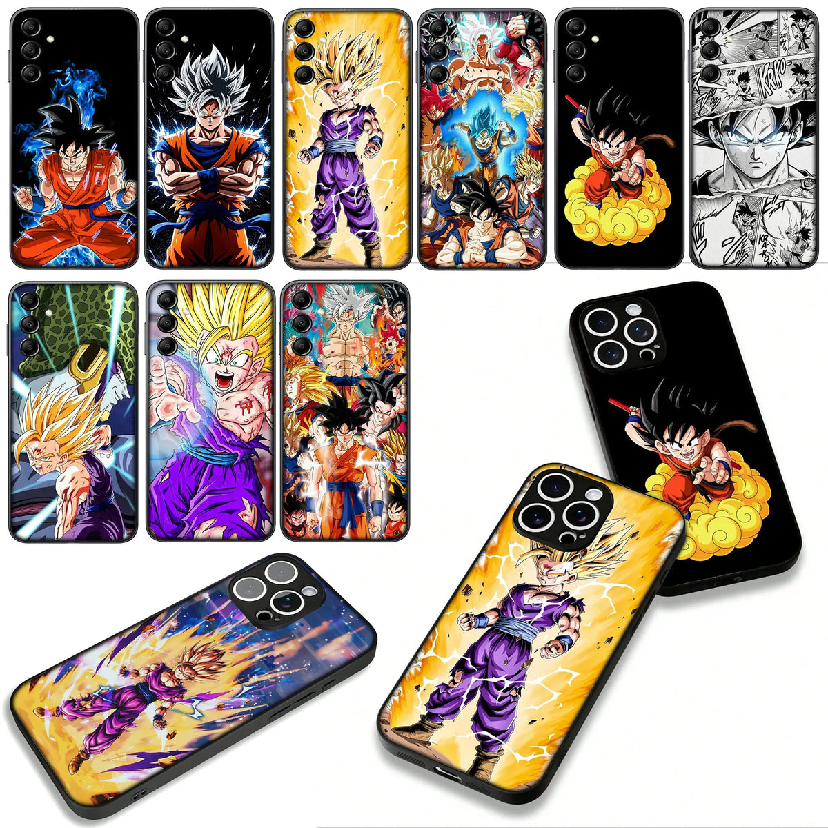 Coque de téléphone noire Dragon Ball - Goku Ultra Instinct aux bras croisés