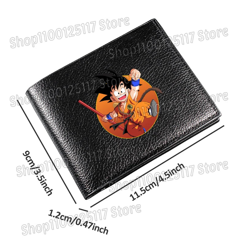 Portefeuille noir Dragon Ball - transformations de Goku en visage partagé