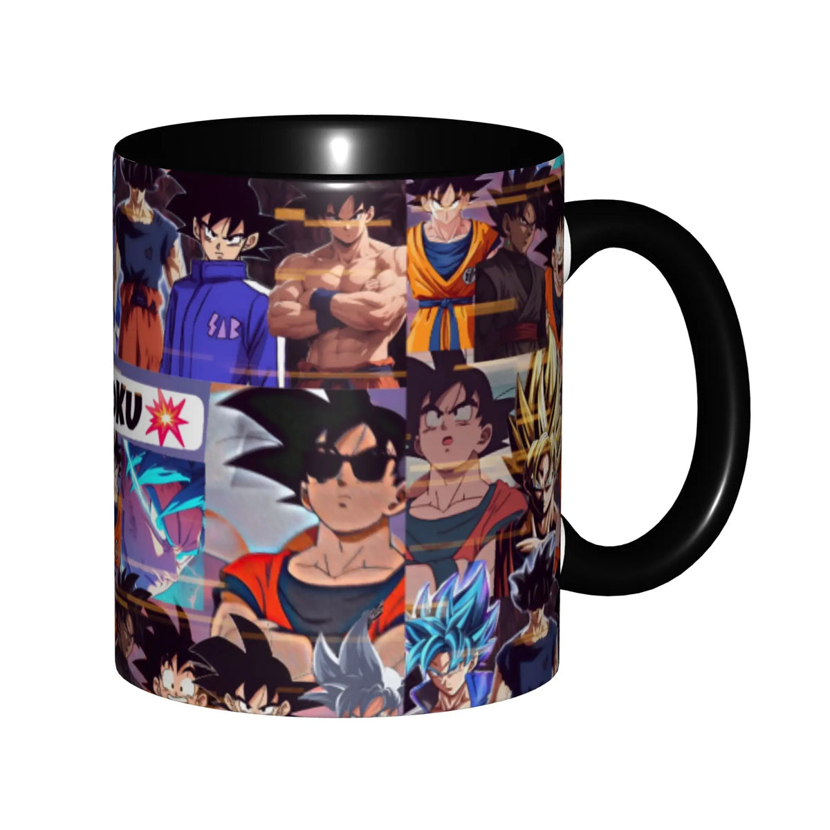 Tazza nera Dragon Ball - Shenron e gruppo di personaggi