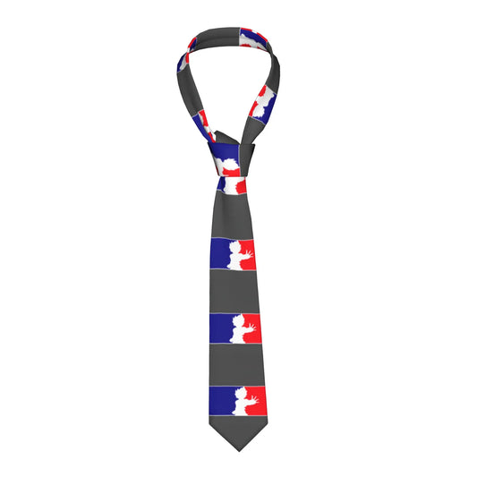 Cravate noire Dragon Ball - silhouette de Goku en emblème bleu blanc rouge