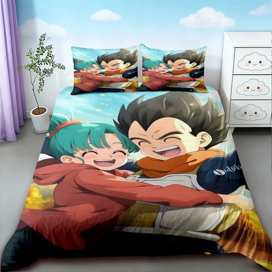 Housse de couette Dragon Ball - Bulma et Vegeta enlacés