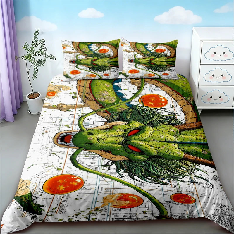 Dragon Ball duvet cover - Shenron on manga background