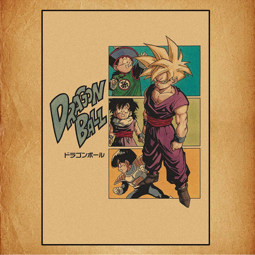 Poster retrò di Dragon Ball - Gohan Super Saiyan e ricordi d'infanzia