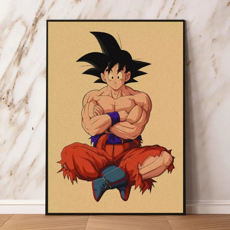 Affiches rétro - Goku enfant et couvertures Dragon Ball
