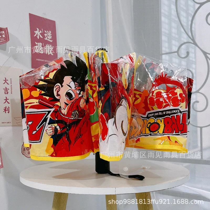 Paraguas Dragon Ball - Goku y Shenron con borde amarillo