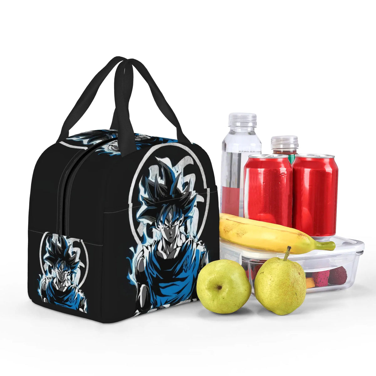 Bolsa de almuerzo negra y azul Dragon Ball - Goku y kanji Go