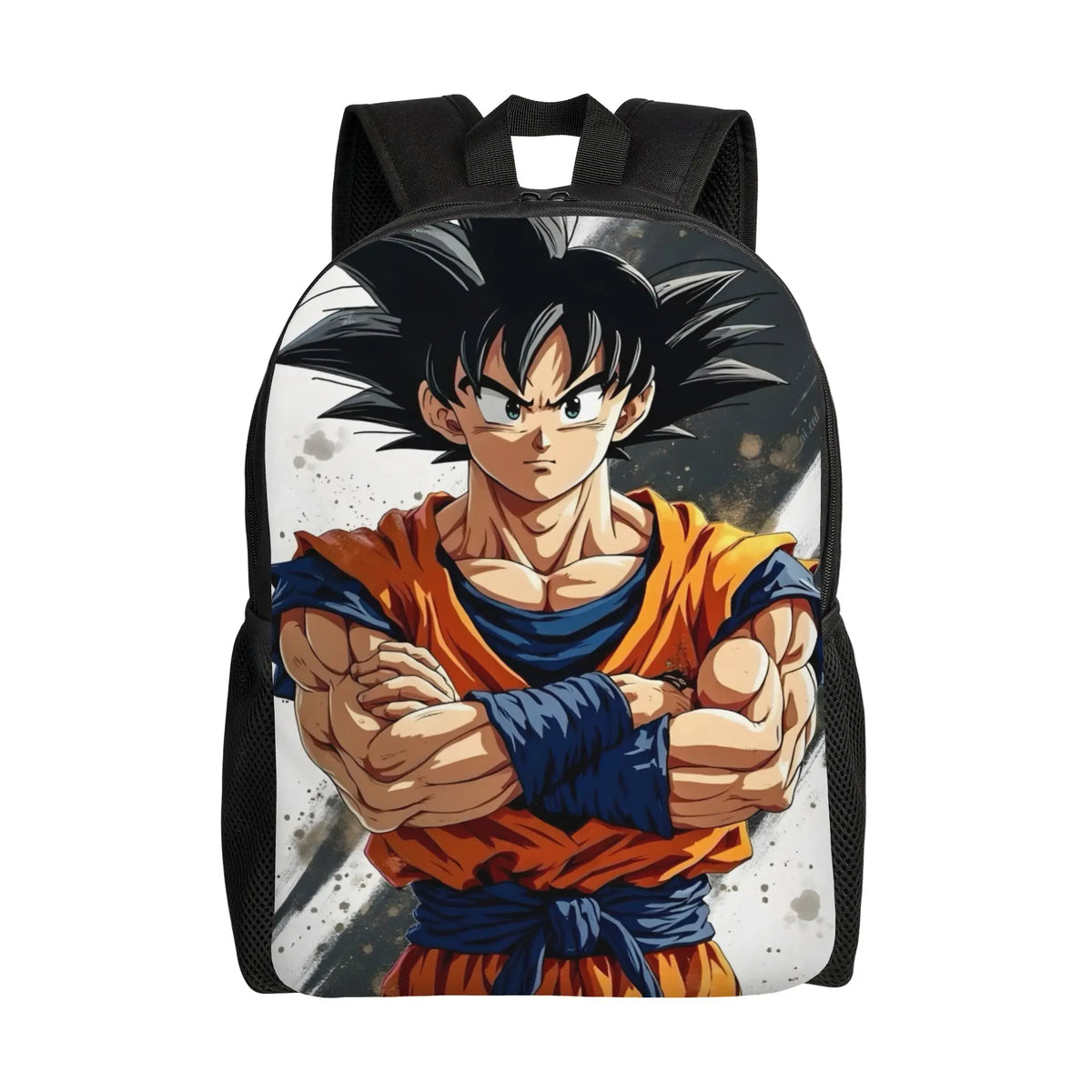 Sac à dos blanc et doré Dragon Ball - Goku Super Saiyan en portrait