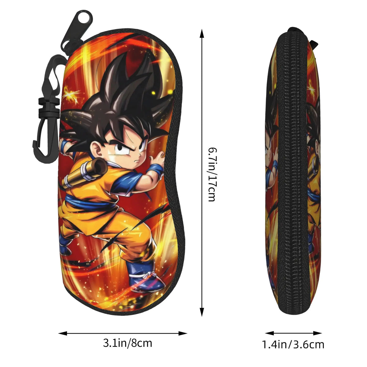Dragon Ball orange Brillenkoffer - Kind Goku mit rotem Stock