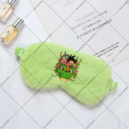 Masque de sommeil vert Dragon Ball - Goku enfant avec Shenron
