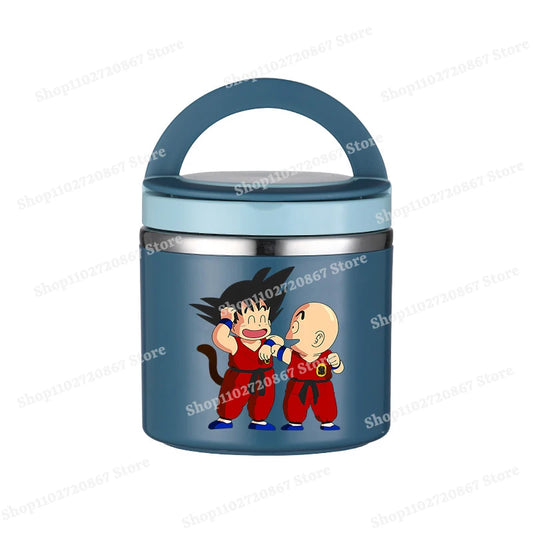 Boîte repas ronde bleue Dragon Ball - Goku enfant et Krilin