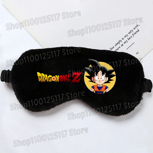 Schwarze Schlafmaske - Lächeln Goku und Dragon Ball Z Logo