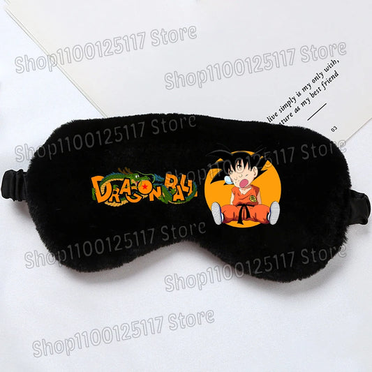 Dragon Ball schwarze Schlafmaske - Goku lächelndes Kind im orangefarbenen Outfit