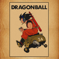 Goku als Kind auf seinem Motorrad Nummer 34