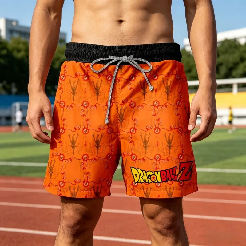 Short de bain bleu et orange Dragon Ball - kanji Go
