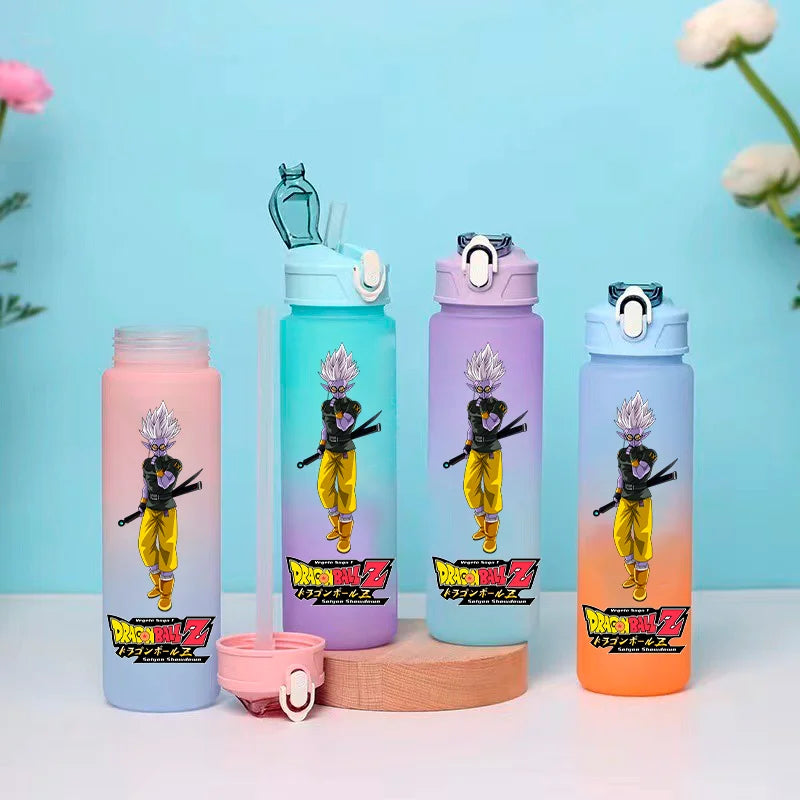 Borraccia pastello con laccetto Dragon Ball - Goku e trasformazioni Saiyan