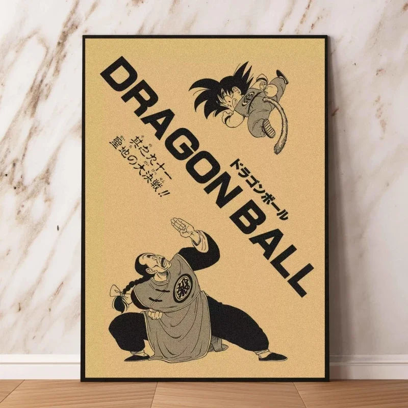 Affiches rétro - Goku enfant et couvertures Dragon Ball